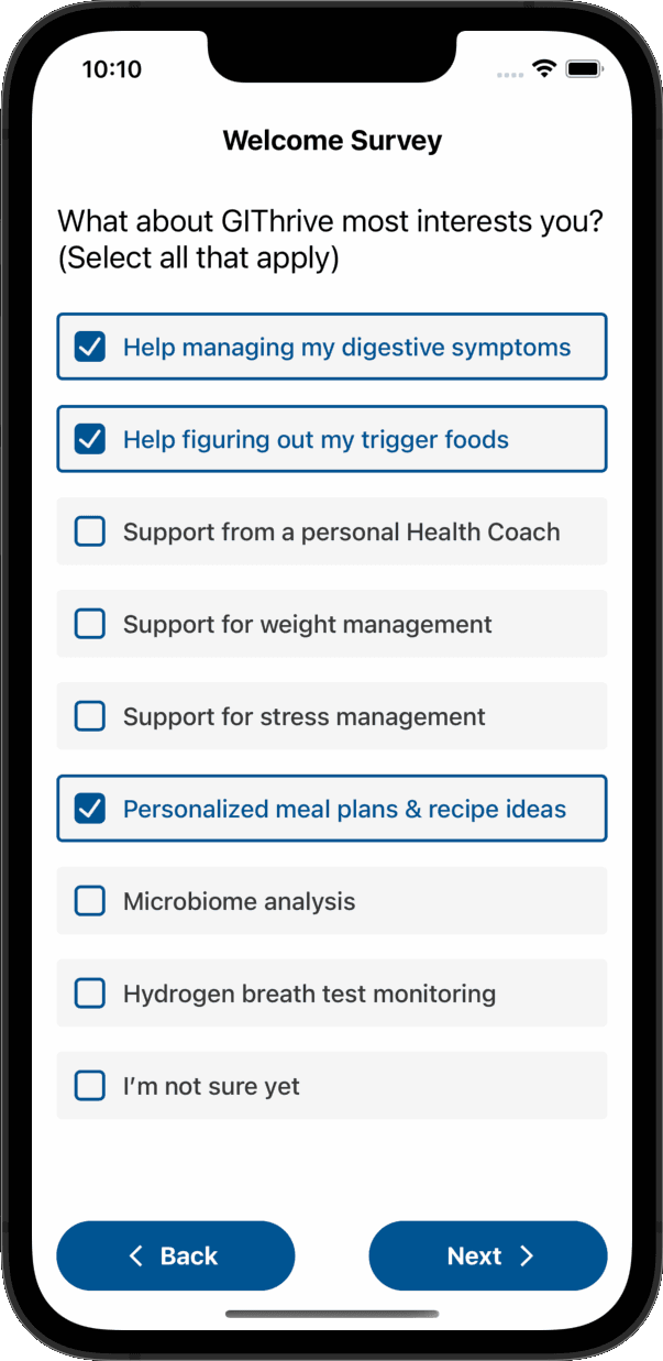 GIThrive Welcome Survey