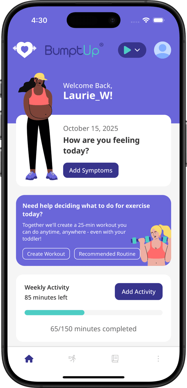 BumptUp app home screen